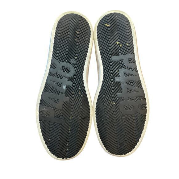 P448 John Cement Low Top Sneaker w/ Silver Glitter & Black Feather Laces Size 38 - Picture 8 of 15